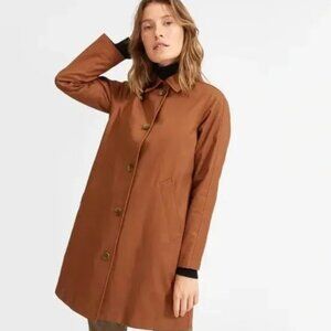 Everlane 100% Cotton The Mac Coat in Cocoa Brown, Size 12